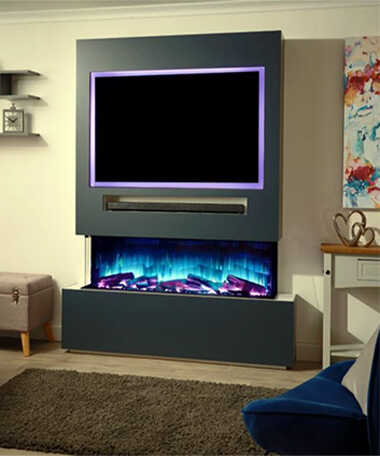 Chimenea Electrica En Moderno Mueble Para Television